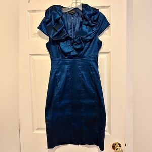 Shimmery blue formal cocktail dress